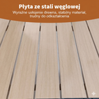 Składany stół ogrodowy z blatem w kolorze drewna - 3 rozmiary - Zeleno