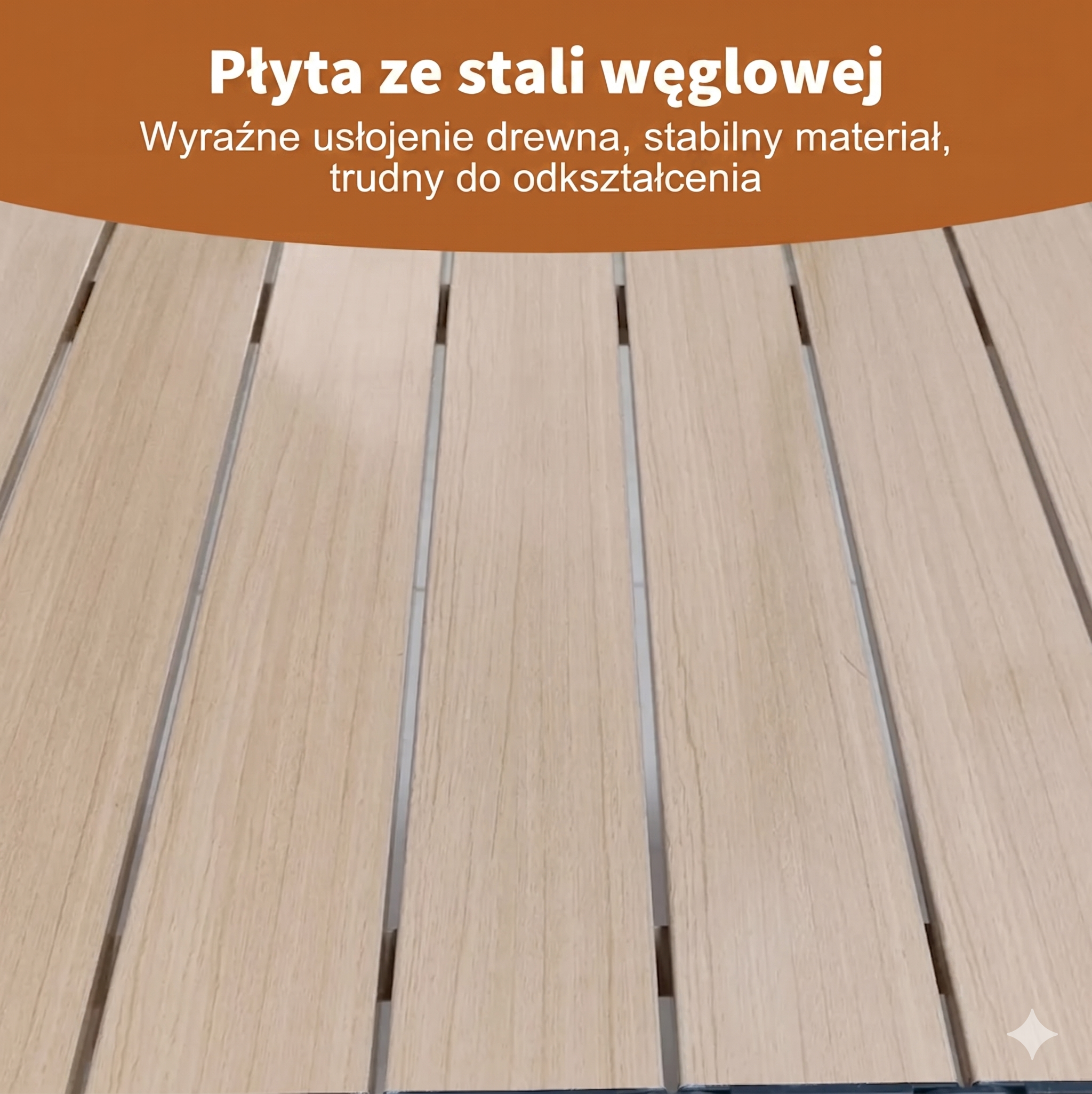 Składany stół ogrodowy z blatem w kolorze drewna - 3 rozmiary - Zeleno