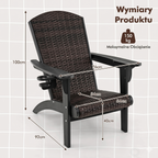 Fotel ogrodowy Adirondack — rattan PE - Zeleno