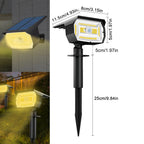 Lampy LED solne Zeleno do oświetlenia krajobrazu, wodoodporne IP65, z 72/68 LED, trzy tryby pracy na ogród i ścieżki