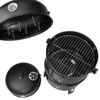 Zeleno grill węglowy 3 w 1 BBQ i wędzarka w beczce z termometrem, idealny na imprezy plenerowe, widok z góry