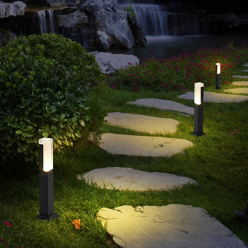 Wodoodporna LED lampa ogrodowa Zeleno IP65, aluminiowo-akrylowa, do ogrodu, dziedzińca i willi, dostępna w różnych rozmiarach