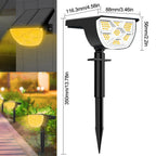 Lampy LED solne Zeleno do oświetlenia krajobrazu z 72/68 LED, wodoodporne IP65, solarne reflektory z 3 trybami do ogrodu.