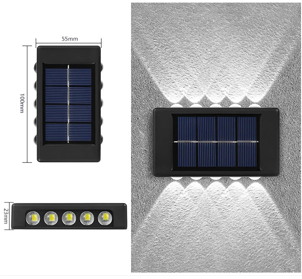 Solarna lampa ścienna Zeleno, wodoodporna, zasilana energią słoneczną, do oświetlenia ogrodu, podwórka i dekoracji domu