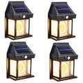 Zielona solarna lampa ścienna LED z filamentem, wodoodporna, z czujnikiem ruchu, do dekoracji ogrodu, zestaw 1-4 sztuki