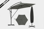 Parasol ogrodowy Zeleno z korbką, wodoodporny, z ochroną UV, regulowany kąt nachylenia, pokrowiec, na balkon i taras