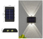 Zewnętrzna solarna lampa ścienna Zeleno, wodoodporna, zasilana energią słoneczną, do oświetlenia ogrodu i podwórka, dekoracja domu