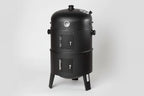 Grill węglowy 3w1 Zeleno z termometrem, BBQ i wędzarka w beczce, idealny na imprezy plenerowe, widok z góry