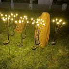 Lampy ogrodowe solarne Zeleno z 10 LED, kształt świetlika, napędzane wiatrem, kolki do wbicia w ziemię, dekoracja na festiwale.