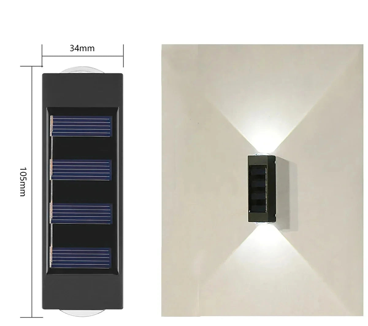 Zewnętrzna solarna lampa ścienna Zeleno, wodoodporna, zasilana energią słoneczną, oświetlenie do ogrodu i podwórka, dekoracyjna.