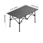 Stół składany aluminiowy z blatem rolowanym — 95×55 cm - Zeleno