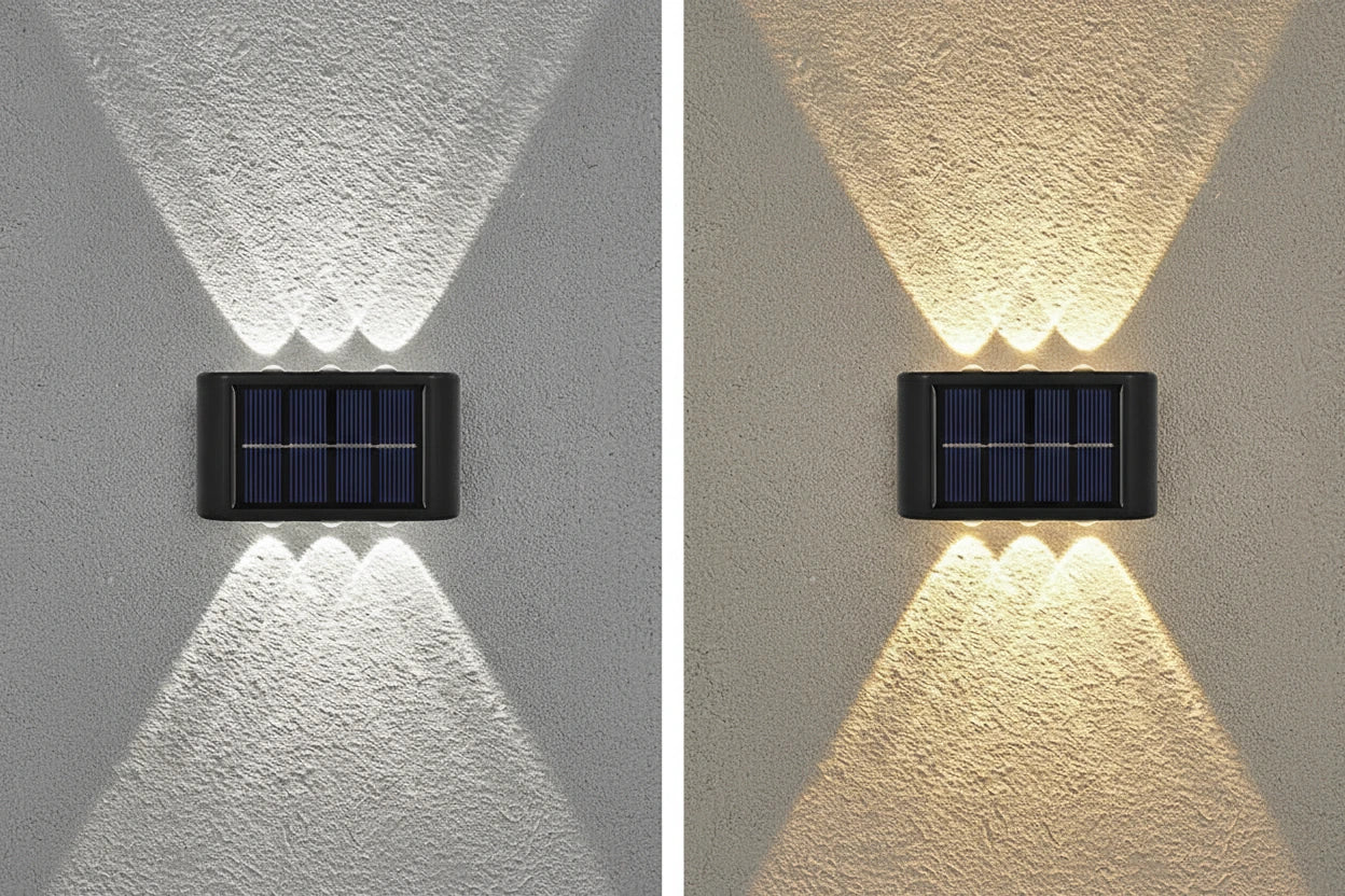 Solarna lampa ścienna Zeleno, wodoodporna do ogrodu i podwórka, z oświetleniem w górę i w dół, zasilana energią słoneczną