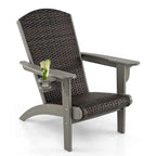 Fotel ogrodowy Adirondack — rattan PE - Zeleno