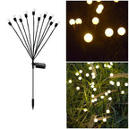 10 solarne lampy ogrodowe LED Zeleno w kształcie świetlików, lampy gruntowe na kolkach, dekoracja na Ramadanu i festiwale