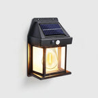 Zasilana energią słoneczną wodoodporna lampa ścienna Zeleno z czujnikiem ruchu, LED z filamentem do dekoracji ogrodu, 3 tryby, zestaw.