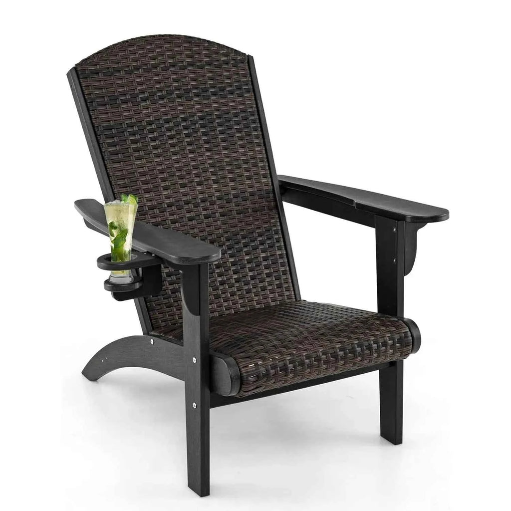 Fotel ogrodowy Adirondack — rattan PE - Zeleno