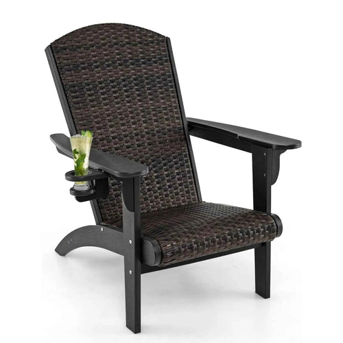 Fotel ogrodowy Adirondack — rattan PE - Zeleno