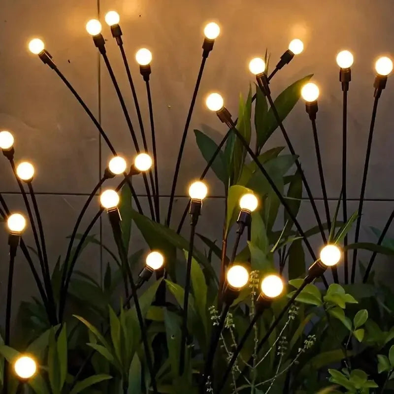 Zielone lampy solarne LED w kształcie świetlików, gruntowe, napędzane wiatrem, do dekoracji ogrodu podczas Ramadanu i festiwali